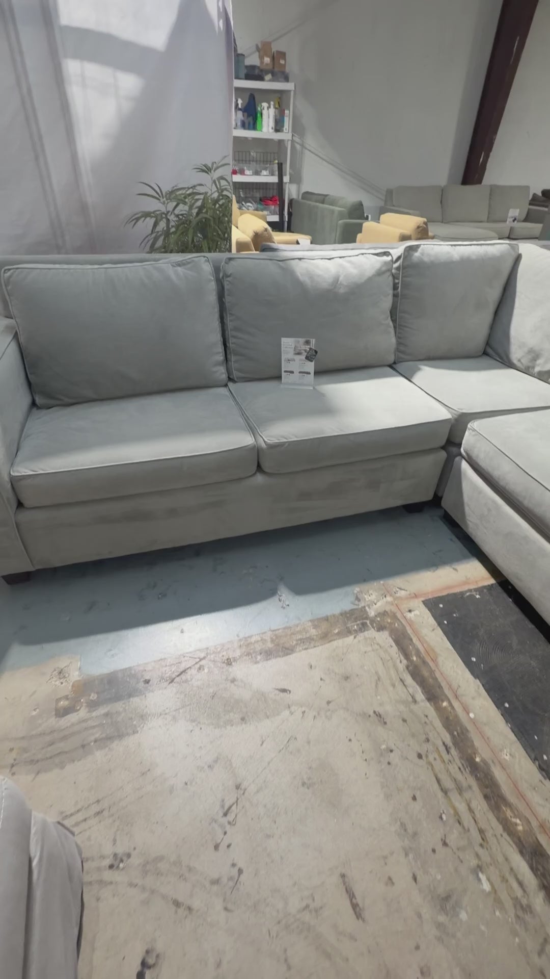 West Elm Harris 105” 3-Piece L-Shaped Sectional in Velvet Gray Microfiber