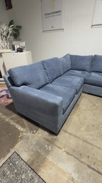 Crate & Barrel Axis 113 x 103 L Shape Sectional in Douglas Indigo