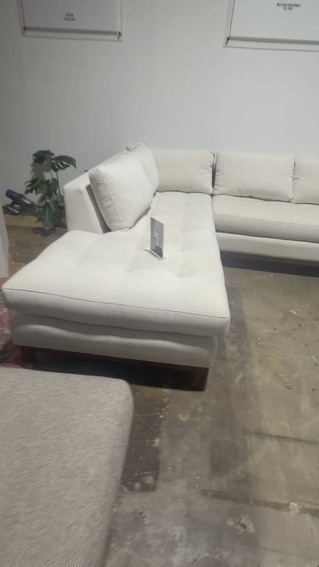 Arhaus Bryden 129” Two-Piece Daybed Sectional Sofa in White Linen Weave
