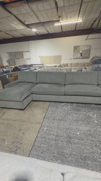 Arhaus Dune 164” 4 Piece Double Sofa Chaise heavy down blend cushions in Cushing fabric.