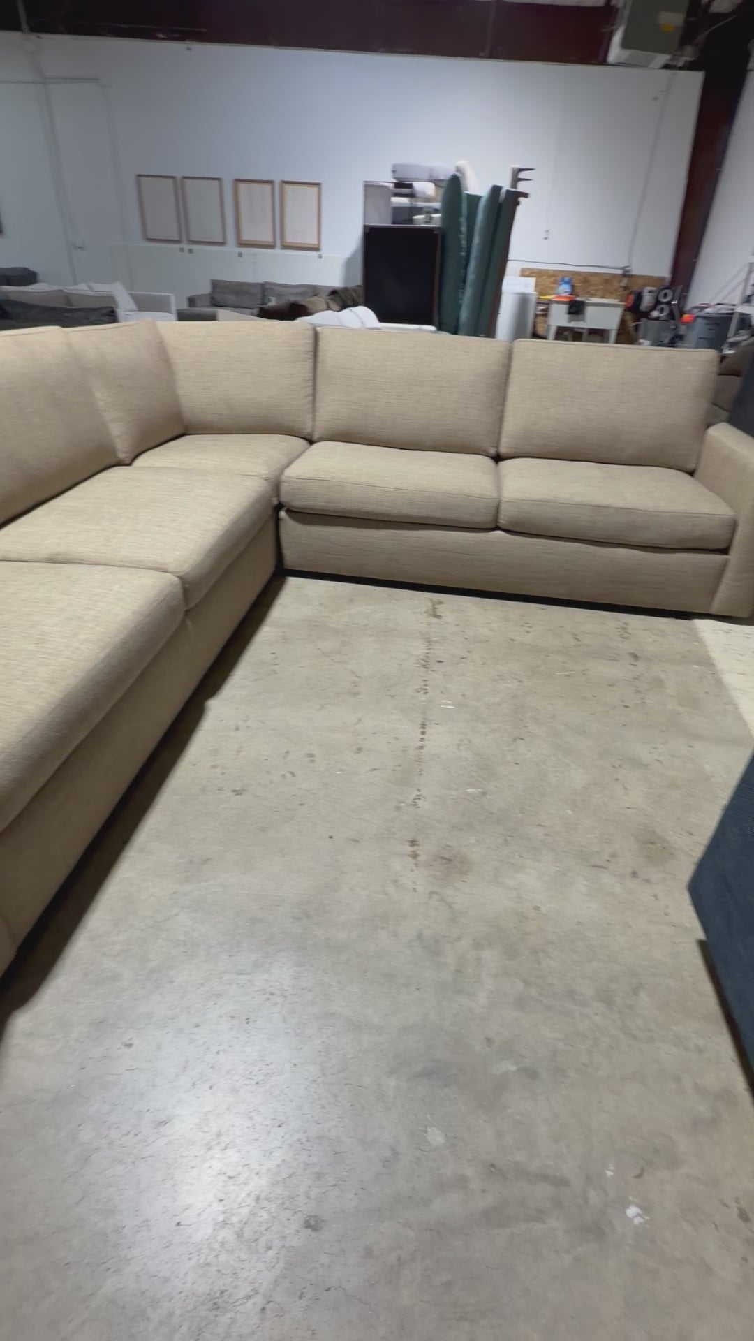 Room & Board Taft 113" 3 Piece L Shape Sectional in Tatum Stone