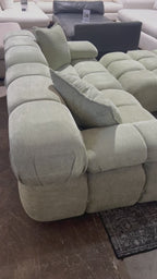 Rove Concepts Belia Sofa w/ Ottoman in Sage Velvet