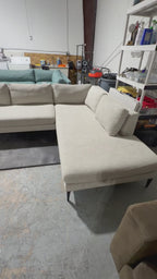 West Elm Andes 105" 2-Piece Bumper Chaise Sectional in Gravel Twill