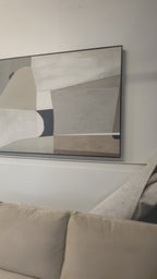 Crate & Barrel Composition of Neutrals" Reproduction 75"x55" Framed Wall Art Print
