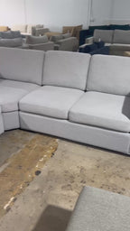Potterybarn Cameron 98”x 98” Square Arm 3-Piece L-Shaped Wedge Sectional. Memory Foam Cushions in Dove Performance Heathered Basketweave