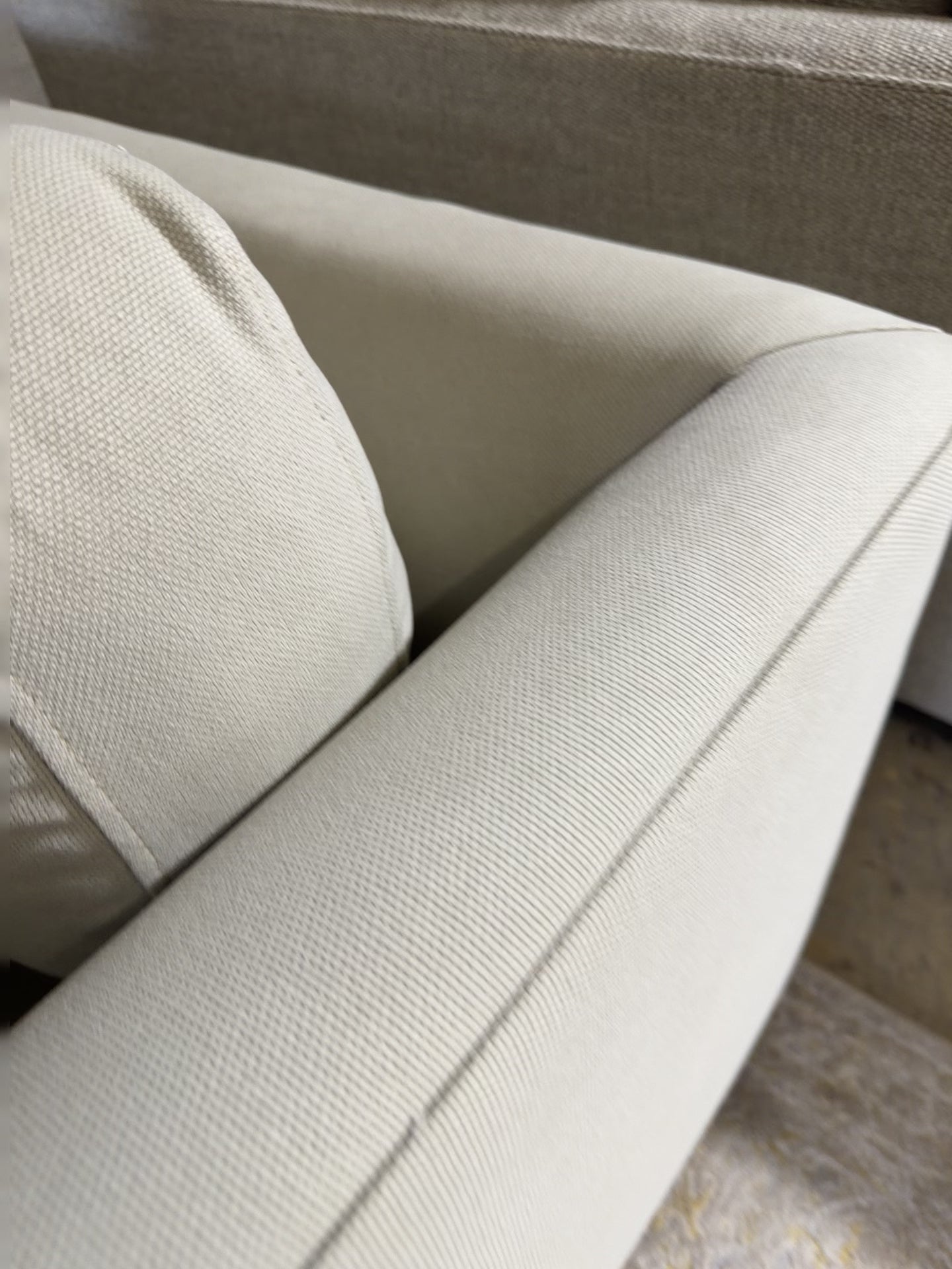 West Elm Haven 108” 2-Piece Bumper Chaise Sectional, Heavy Down Blend Cushions in Natural Washed Canvas