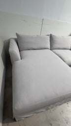Arhaus Helena Slipcovered 122" Sofa Chaise Sectional in Natural Coastal Linen
