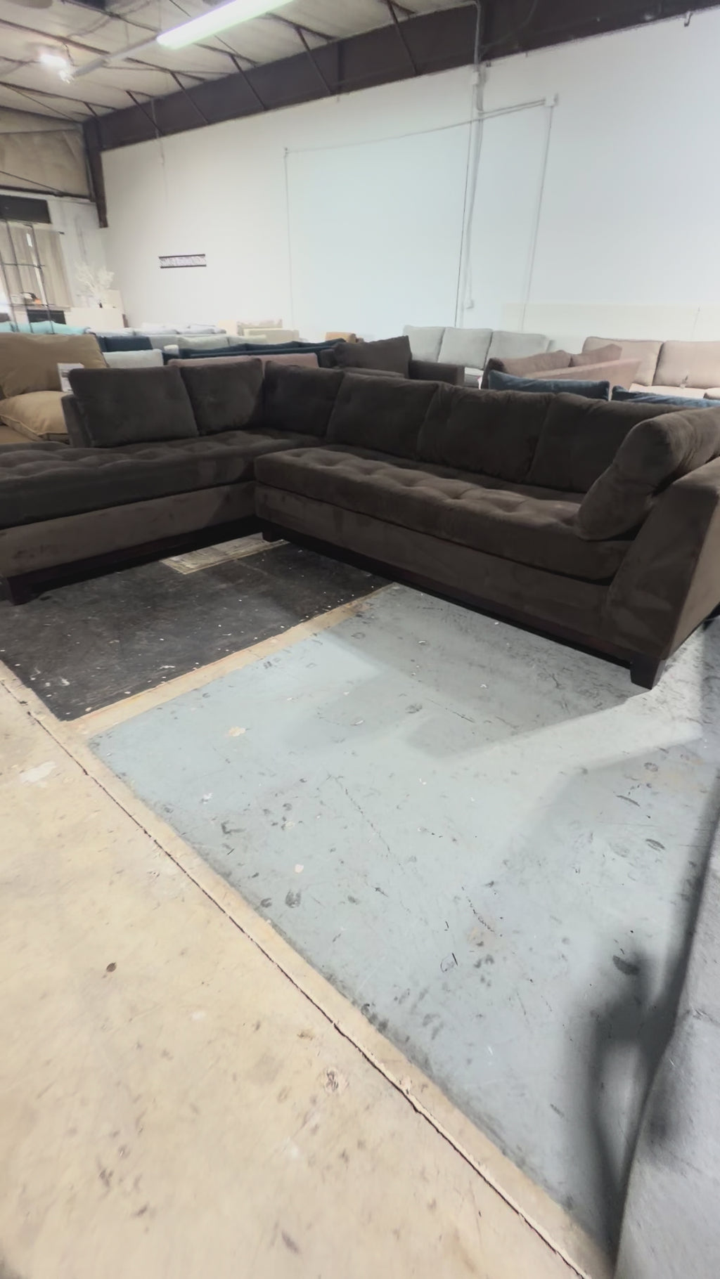 Arhaus Bryden 2 Piece 125" Daybed Sectional, Down Blend in Java Velvet Microfiber