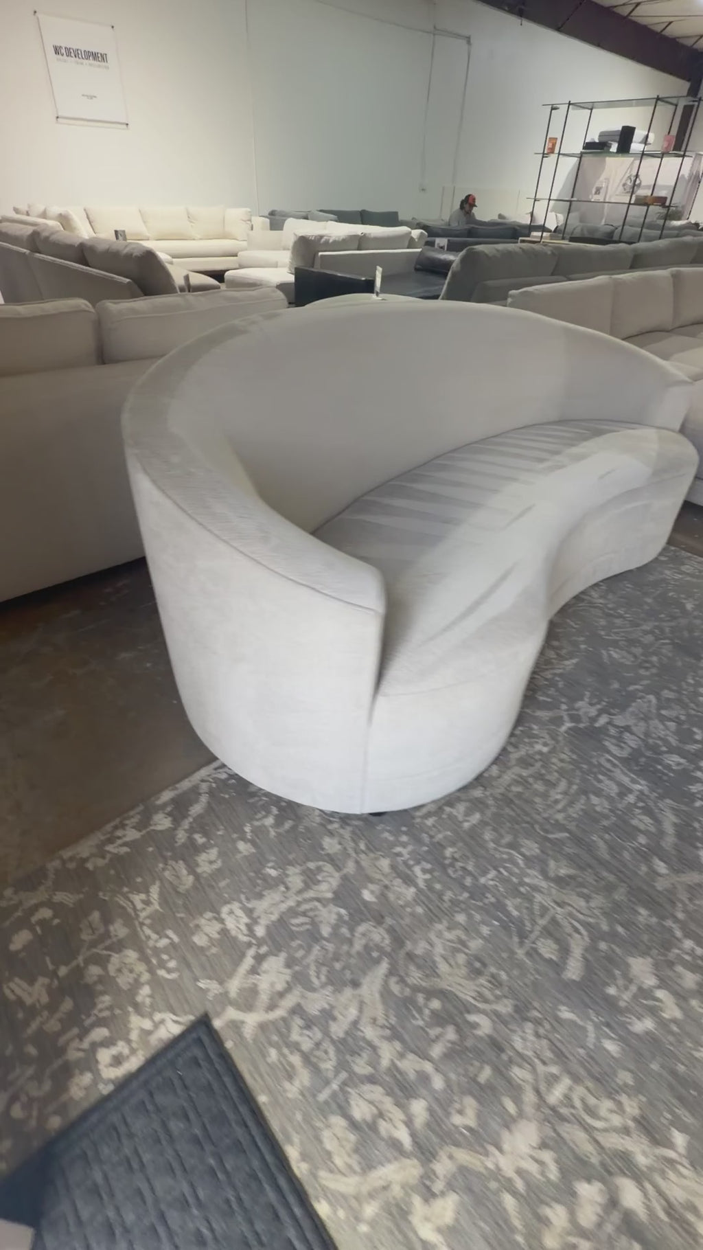 Crate & Barrel Infiniti 88” Curve Back Sofa in Synergy 
Fabric, Oatmeal Heathered Chenille