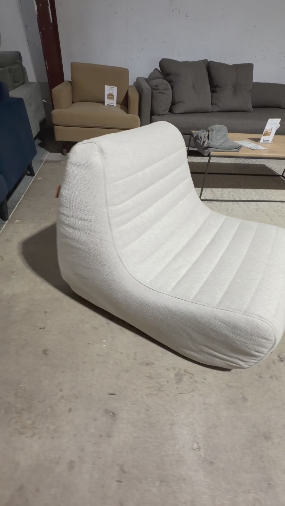 Big Joe Solvana Lounge Primary Chair in Outdoor Sunlit Cream