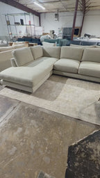 West Elm Haven 108” 2-Piece Bumper Chaise Sectional, Heavy Down Blend Cushions in Natural Washed Canvas
